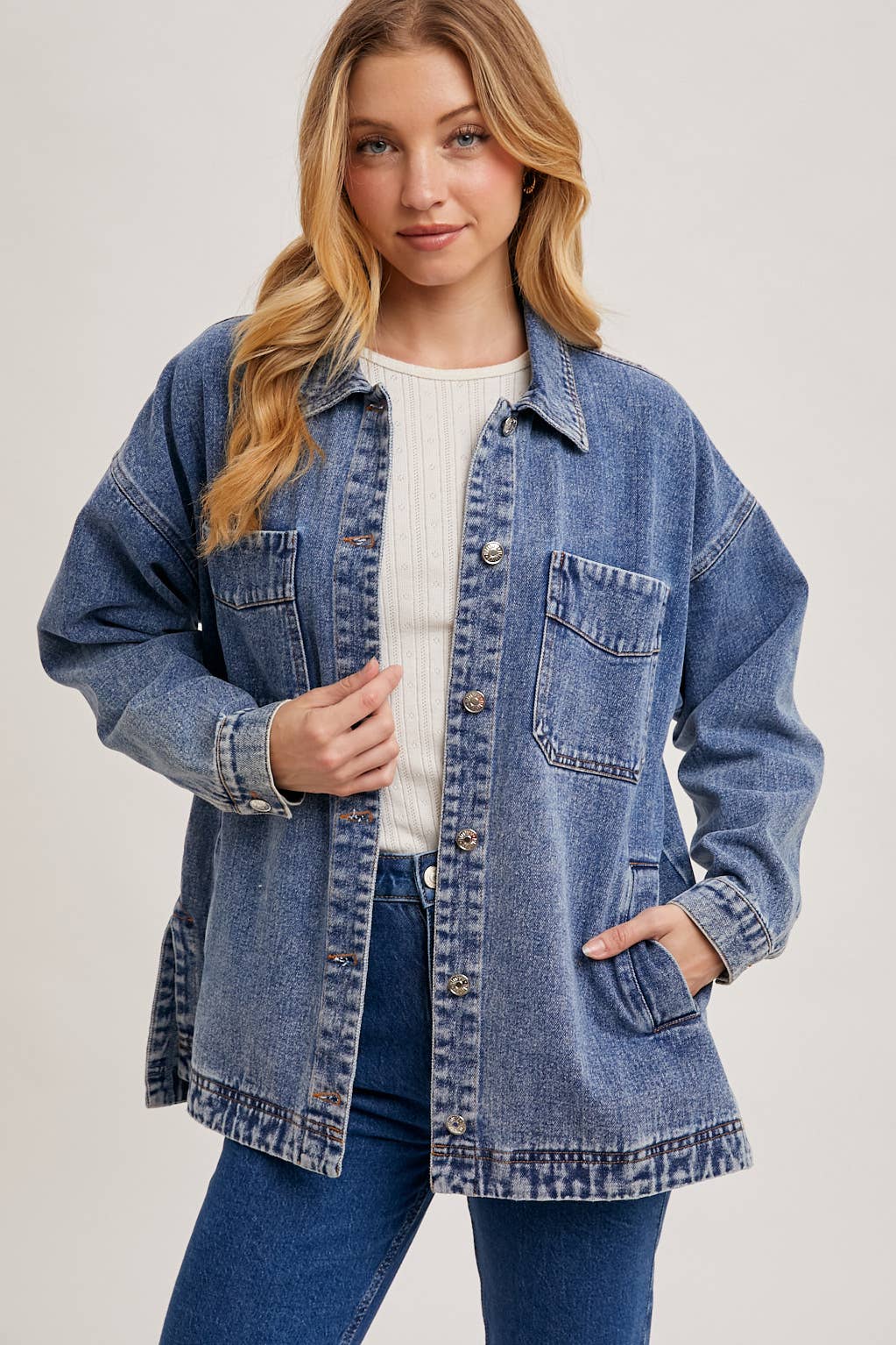 Jean jacket button up shirt online